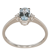 Anello Promesse Donna in Oro bianco Acquamarina AOV641BT